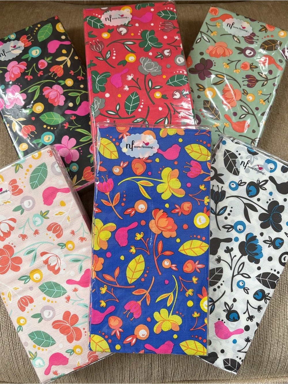 NEW Nora Fleming Guest Towel Napkins SET of 6 RETIRED HTF